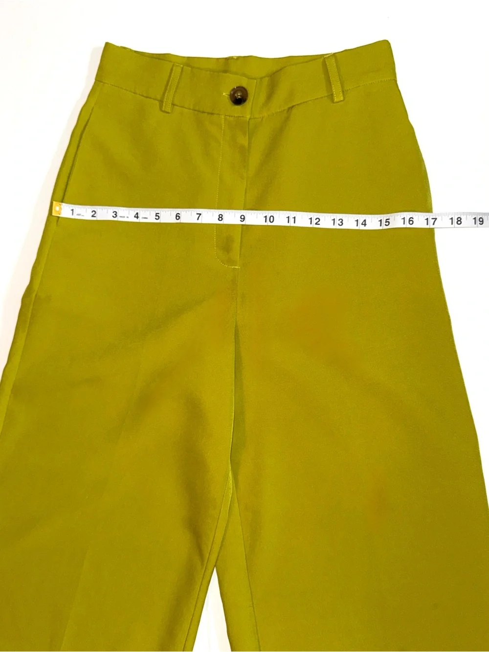 Ellison Chartreuse Green Wide Leg Pants High Waist Trouser size Small
